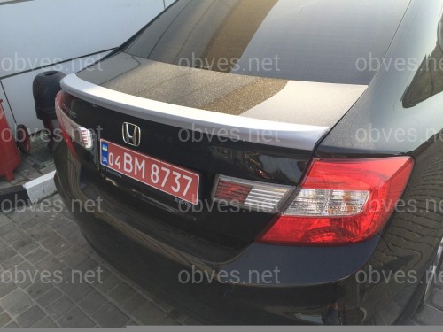 Спойлер лип багажника Honda Civic 2012-2015 ABS пластик