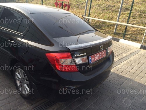 Спойлер лип багажника Honda Civic 2012-2015 ABS пластик