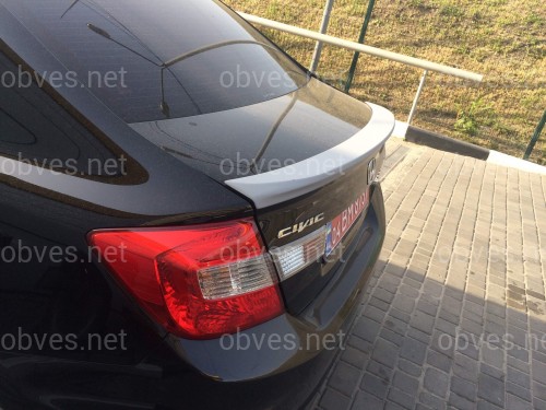Спойлер лип багажника Honda Civic 2012-2015 ABS пластик