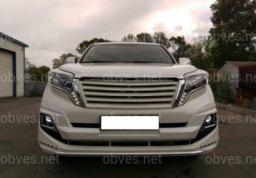 Юбка переднего бампера Modelista LED Toyota Land Cruiser Prado 150 2013+ ABS черный цвет Юбка переднего бампера Modelista LED Toyota Land Cruiser Prado 150 2013+ ABS черный цвет