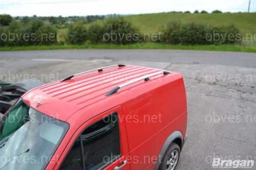 Рейлинги на крышу с металлическими креплениями Ford Connect 2004-2011 КОРОТКАЯ БАЗА 2007-2015 цвет под хром (полированный алюминий)