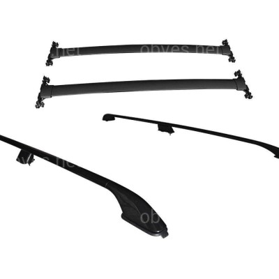 Поперечные рейлинги для Toyota Land Cruiser 200 2007-2021 цвет черный