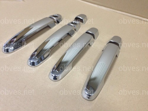 Накладки на ручки WELLSTAR Toyota Corolla 02-12 / Auris 07-12 / Camry 30 02-06 / Rav-4 00-05 / Yaris 05-12 / Hilux 05-12 / Terios 06- хромированный пластик 4шт. обычный ключ