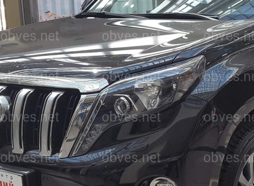 Передние фары Style черные Toyota Land Cruiser Prado 150 рестайлинг 2013-2017
