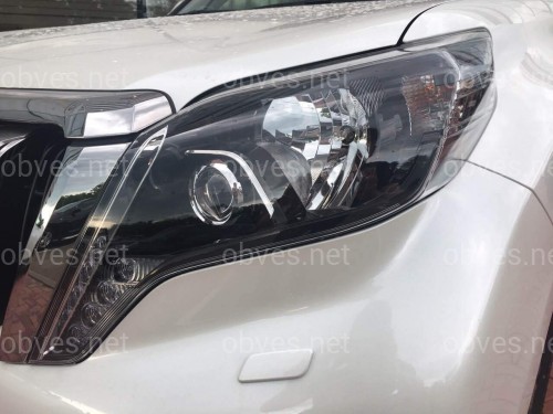 Передние фары Style черные Toyota Land Cruiser Prado 150 рестайлинг 2013-2017