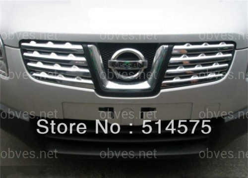 Хром накладки на решетку радиатора Nissan Qashqai 2007-2009 (хромированный пластик) 8 частей Хром накладки на решетку радиатора Nissan Qashqai 2007-2009 (хромированный пластик) 8 частей