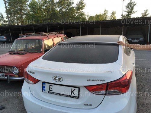 Козырек на стекло Hyundai Elantra MD 2010-2015   ABS пластик под покраску