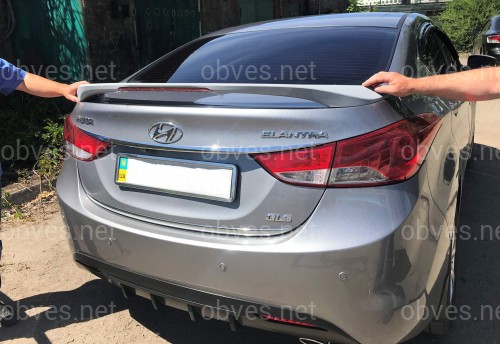 Спойлер на багажник Hyundai Elantra MD 2010-2015 со стоп сигналом ABS пластик