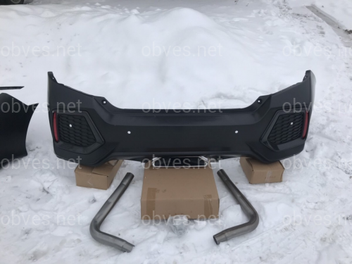 Бампер задний SI Honda Civic 4D 2016-2019 комплектный