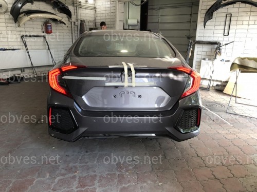 Бампер задний SI Honda Civic 4D 2016-2019 комплектный