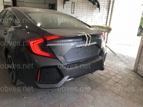 Бампер задний SI Honda Civic 4D 2016-2019 комплектный
