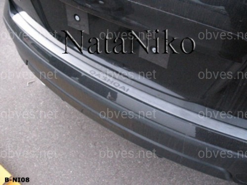 Накладка на задний бампер Nissan Qashqai 2007-2013 (нержавеющая сталь) Накладка на задний бампер Nissan Qashqai 2007-2013 (нержавеющая сталь)