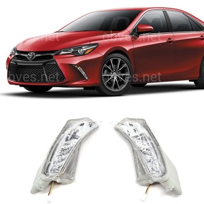 DRL ходовые огни + указатель поворота в бампере Toyota Camry USA 55 / 60 14-17 (комплект 2 шт) DRL ходовые огни + указатель поворота в бампере Toyota Camry USA 55 / 60 14-17 (комплект 2 шт)