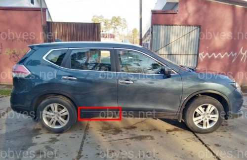 Молдинг двери Nissan X-Trail 32 / Rogue 2014-2016 задний правый