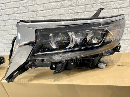 Фары Full Led Toyota Land Cruiser Prado 150 рестайлинг 2018+ (левая+правая) взамен галогена, в комплекте с ресницами Фары Full Led Toyota Land Cruiser Prado 150 рестайлинг 2018+ (левая+правая) взамен галогена, в комплекте с ресницами