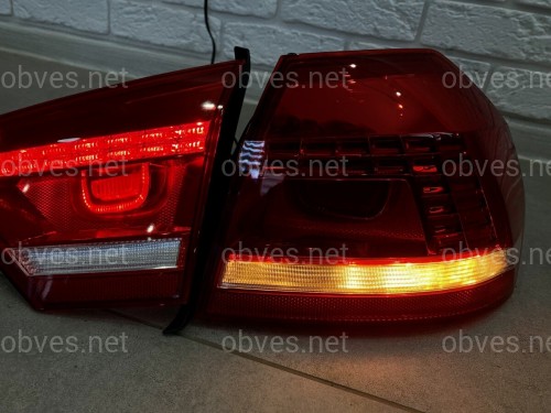 Задние LED стопы фонари Volkswagen Passat B7 USA 2011-2015 (ЖЕЛТЫЙ ПОВОРОТНИК)