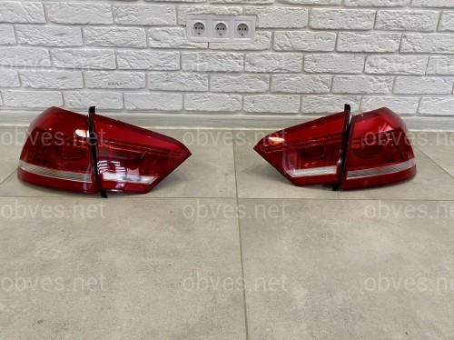 Задние LED стопы фонари Volkswagen Passat B7 USA 2011-2015 (ЖЕЛТЫЙ ПОВОРОТНИК)
