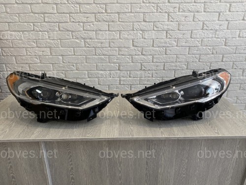 Передние LED фары Ford Fusion USA 2017-2021 (желтый габарит) Передние LED фары Ford Fusion USA 2017-2021 (желтый габарит)