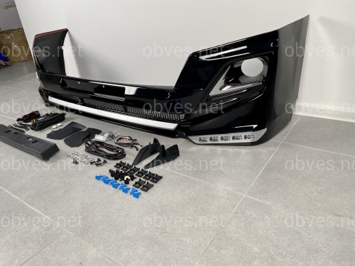 Юбка переднего бампера Modelista LED Toyota Land Cruiser Prado 150 2013+ ABS черный цвет Юбка переднего бампера Modelista LED Toyota Land Cruiser Prado 150 2013+ ABS черный цвет
