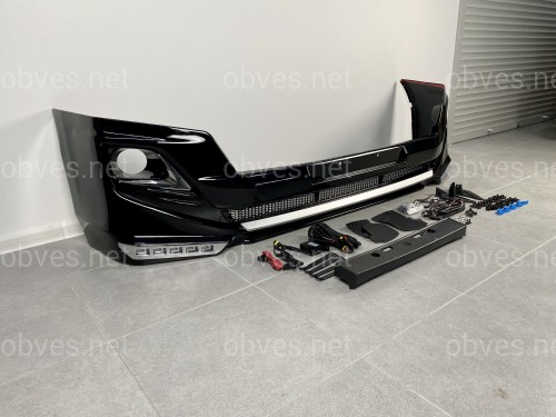 Юбка переднего бампера Modelista LED Toyota Land Cruiser Prado 150 2013+ ABS черный цвет Юбка переднего бампера Modelista LED Toyota Land Cruiser Prado 150 2013+ ABS черный цвет