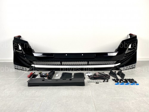 Юбка переднего бампера Modelista LED Toyota Land Cruiser Prado 150 2013+ ABS черный цвет Юбка переднего бампера Modelista LED Toyota Land Cruiser Prado 150 2013+ ABS черный цвет