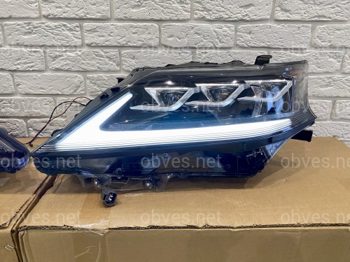 Фары Full LED 3 линзы Lexus RX 350 / 450H 2012-2015 в стиле рестайлинг 2020 Фары Full LED 3 линзы Lexus RX 350 / 450H 2012-2015 в стиле рестайлинг 2020