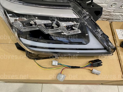 Фары Full LED 3 линзы Lexus LX 570 2012-2015 в стиле рестайлинг 2016