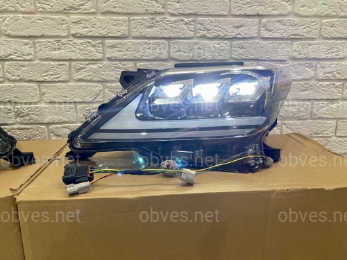 Фары Full LED 3 линзы Lexus LX 570 2012-2015 в стиле рестайлинг 2016