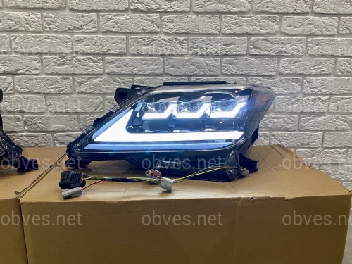 Фары Full LED 3 линзы Lexus LX 570 2012-2015 в стиле рестайлинг 2016