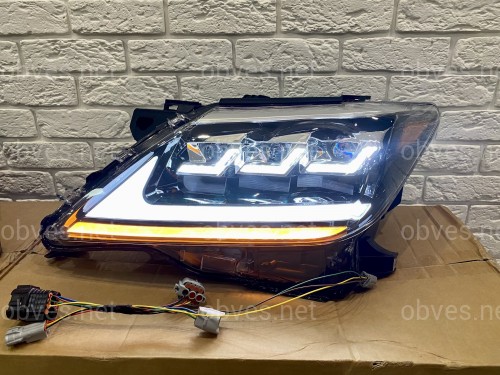 Фары Full LED 3 линзы Lexus LX 570 2012-2015 в стиле рестайлинг 2016