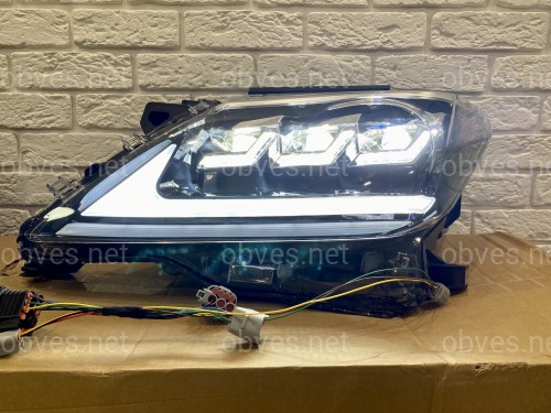 Фары Full LED 3 линзы Lexus LX 570 2012-2015 в стиле рестайлинг 2016