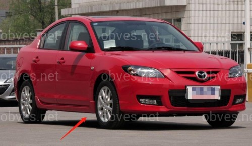 Брызговики Mazda 3 СЕДАН С ПОРОГАМИ 2006-2008, комплект 4шт. Брызговики Mazda 3 СЕДАН С ПОРОГАМИ 2006-2008, комплект 4шт.