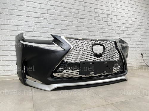 Бампер передний F-Sport Lexus NX 2014-2016 (бампер, юбка, решетка, хром)