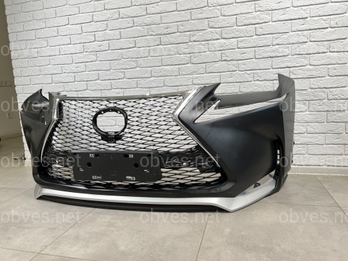 Бампер передний F-Sport Lexus NX 2014-2016 (бампер, юбка, решетка, хром)
