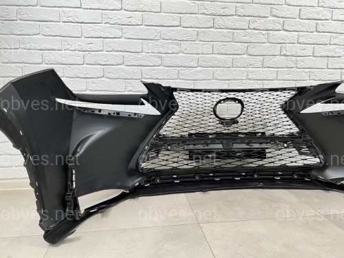 Бампер передний F-Sport Lexus NX 2014-2016 (бампер, юбка, решетка, хром)