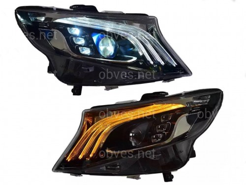 Full led фары стиль Maybach Mercedes Benz W447 Vito / V-class / Metris (левая+ правая) комплектные с блоками Full led фары стиль Maybach Mercedes Benz W447 Vito / V-class / Metris (левая+ правая) комплектные с блоками