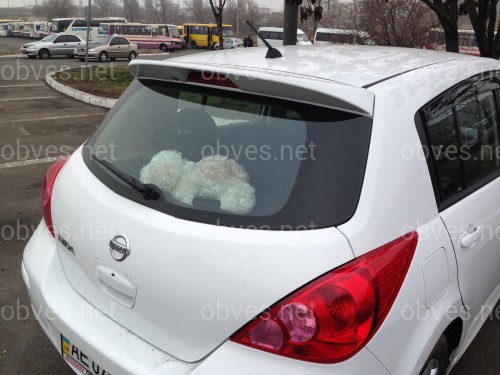 Спойлер козырек Nissan Tiida 2006-2013 ABS пластик под покраску
