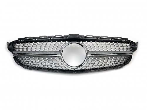 Решетка радиатора Diamond Silver Mercedes C-Class W205 2014-2018
