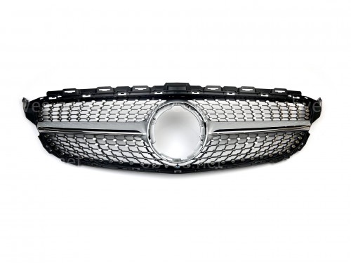Решетка радиатора Diamond Silver Mercedes C-Class W205 2019-2021
