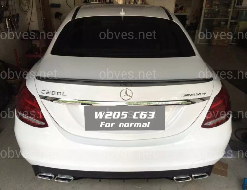 Накладка заднего бампера черная (диффузор) в стиле AMG C63 Mercedes C-Class W205 2015-2021 к обычному бамперу Накладка заднего бампера черная (диффузор) в стиле AMG C63 Mercedes C-Class W205 2015-2021 к обычному бамперу