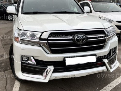 Обвес юбка переднего бампера TRD Toyota Land Cruiser 200 2016-2022 цвет черный Обвес юбка переднего бампера TRD Toyota Land Cruiser 200 2016-2022 цвет черный