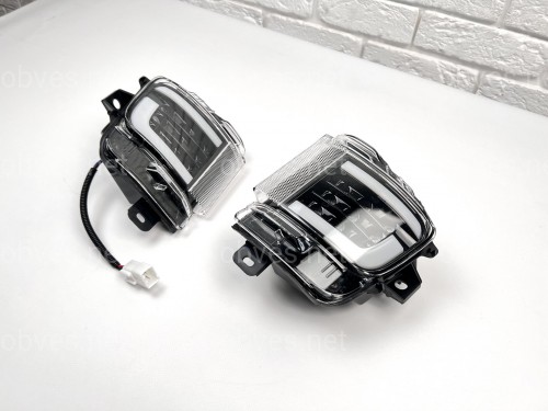 LED задние габариты (туманки) Toyota Land Cruiser 200 2015-2022 дымчатые, 2шт.