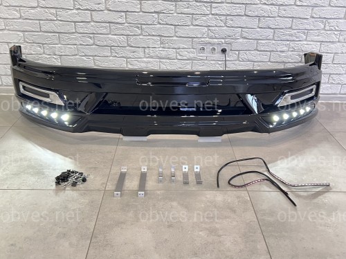 Обвес юбка переднего бампера WALD Toyota Land Cruiser 200 2016-2022 цвет черный Обвес юбка переднего бампера WALD Toyota Land Cruiser 200 2016-2022 цвет черный