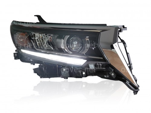 Фары Full Led Toyota Land Cruiser Prado 150 рестайлинг 2018+ (левая+правая) взамен галогена, в комплекте с ресницами Фары Full Led Toyota Land Cruiser Prado 150 рестайлинг 2018+ (левая+правая) взамен галогена, в комплекте с ресницами