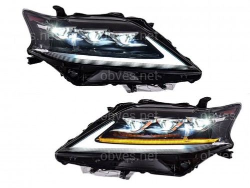 Фары Full LED 3 линзы Lexus RX 350 / 450H 2012-2015 в стиле рестайлинг 2020 Фары Full LED 3 линзы Lexus RX 350 / 450H 2012-2015 в стиле рестайлинг 2020
