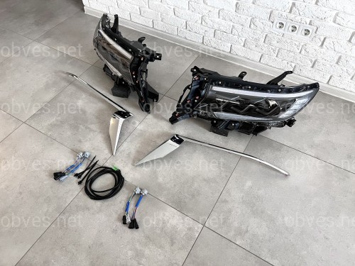Led фары 3 линзы Toyota Land Cruiser Prado 150 рестайлинг 2018+ Led фары 3 линзы Toyota Land Cruiser Prado 150 рестайлинг 2018+