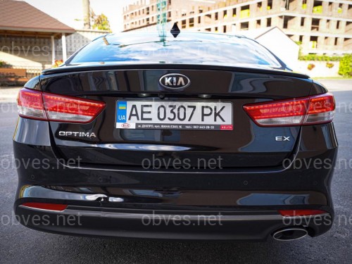 Спойлер лип Kia Optima 2016- ABS пластик, цвет черный глянец
