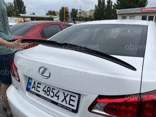 Спойлер лип багажника Lexus IS 2005-2012 ABS пластик, цвет черный глянец