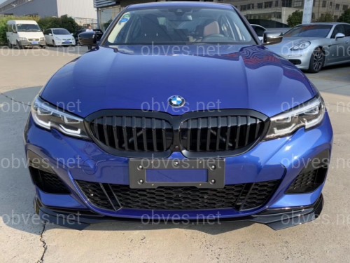 Накладка переднего бампера юбка M performance BMW 3 series G20 G21 2018-2022 абс пластик, черный глянец Накладка переднего бампера юбка M performance BMW 3 series G20 G21 2018-2022 абс пластик, черный глянец