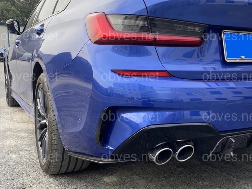 Лезвия накладки заднего бампера M-Performance  BMW 3 series G20 2018- 2шт. черный глянец